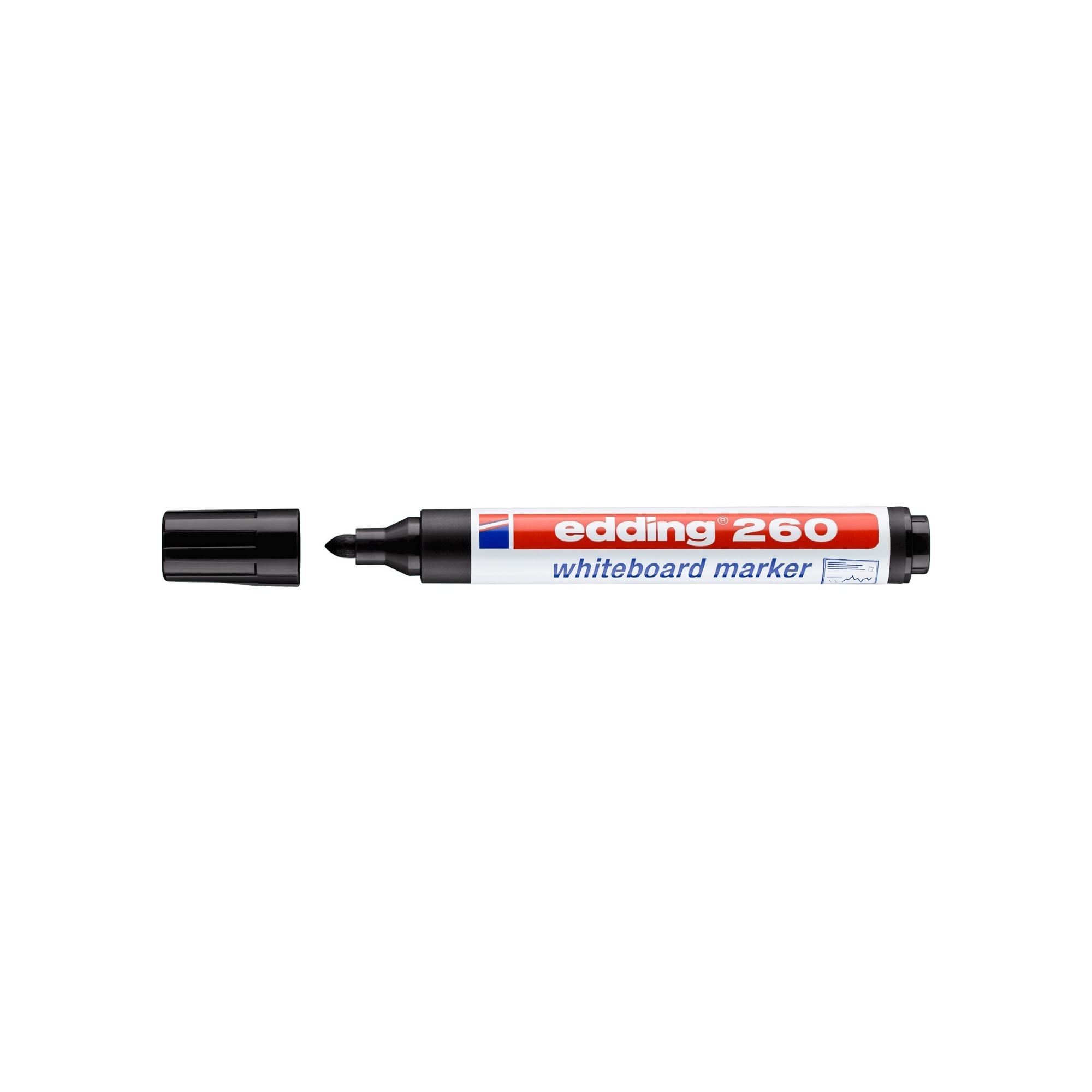 Edding 260 Yazı Tahtası Kalemi Siyah - 10'lu Paket