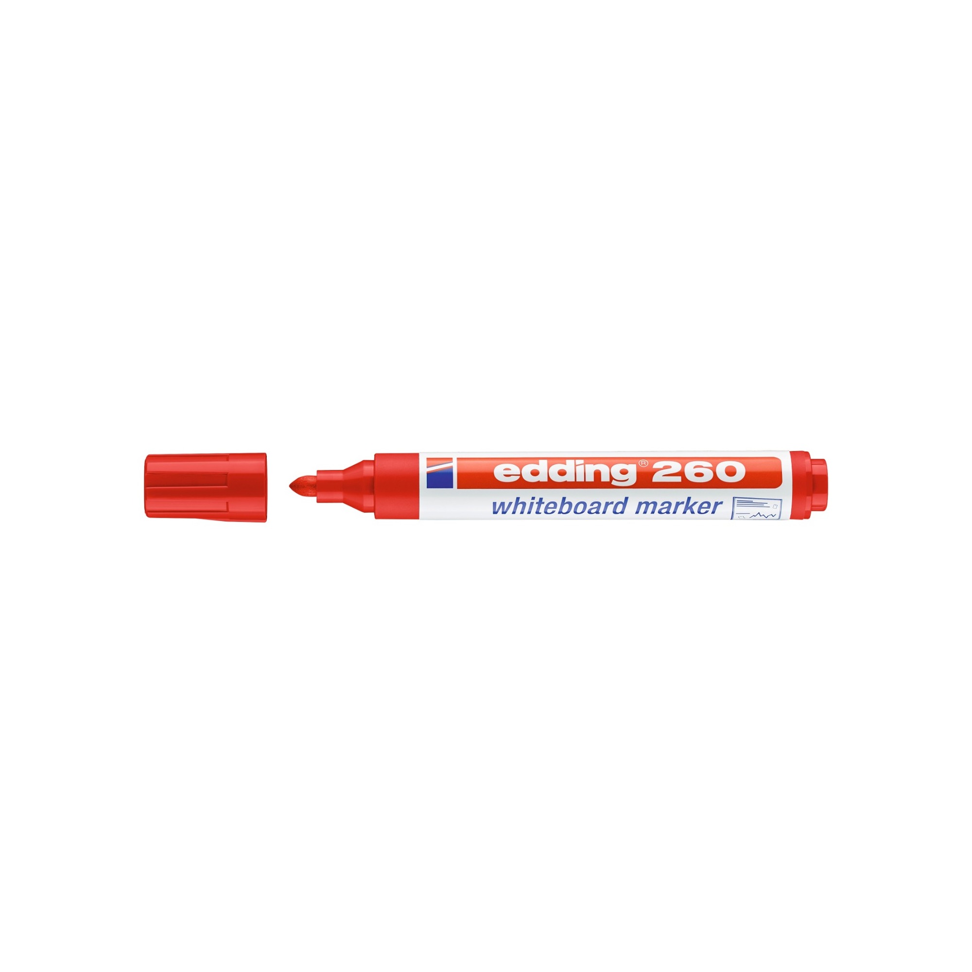 Edding 260 Yazı Tahtası Kalemi Kırmızı - 10'lu Paket