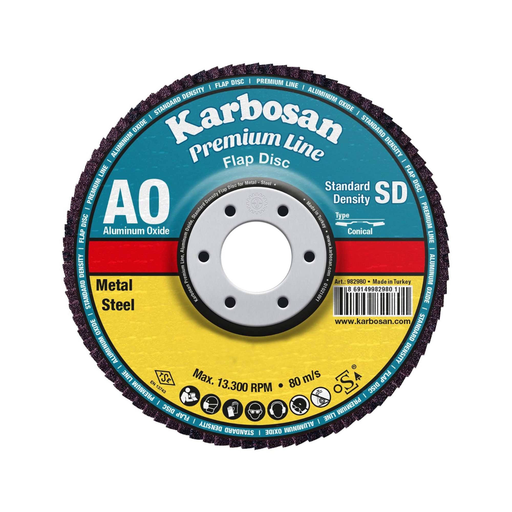 Karbosan Flap Ao Kırmızı 115x22 40 Kum (982970)  - 10'lu Paket