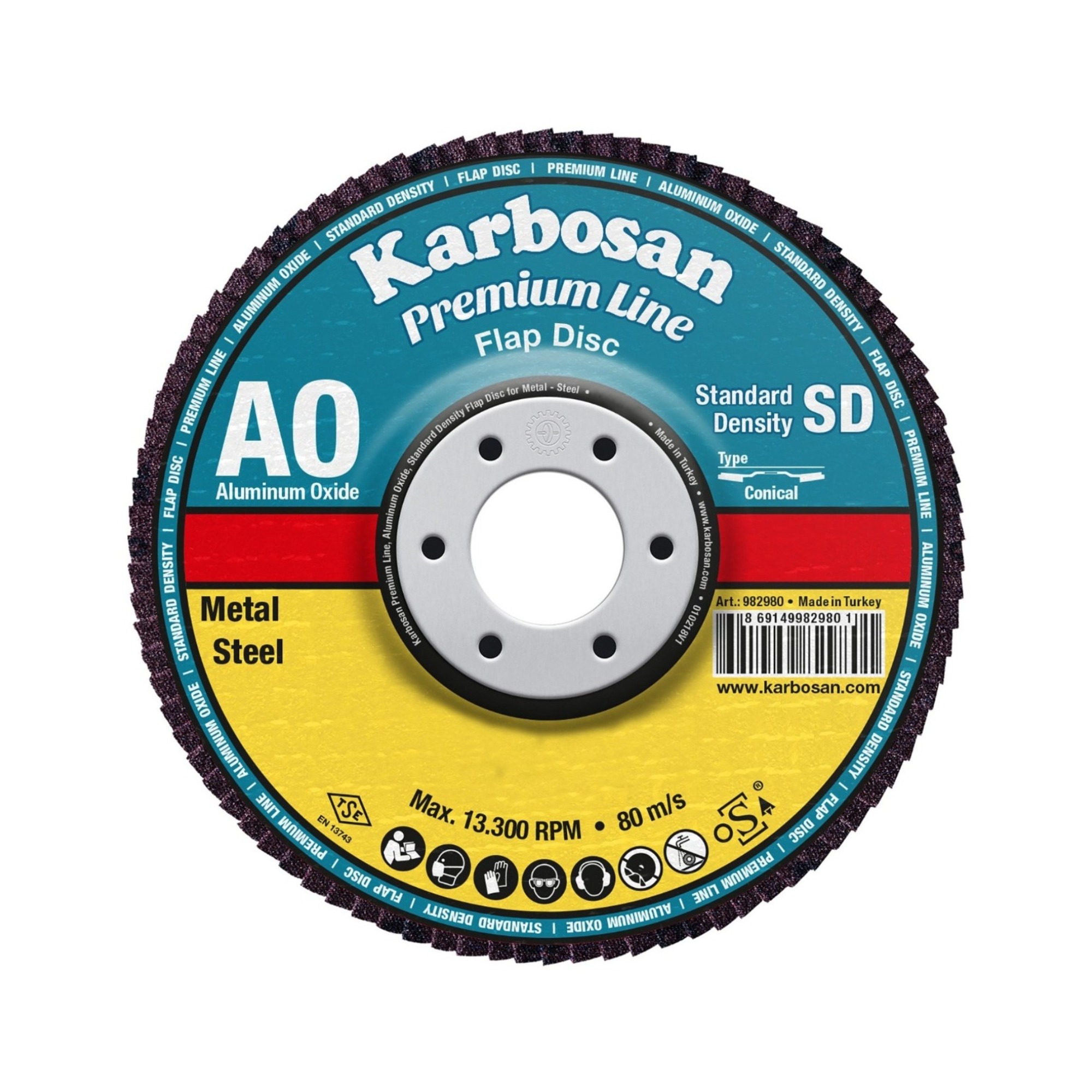 Karbosan Flap Ao Kırmızı 180x22 80 Kum (983225)  - 10'lu Paket
