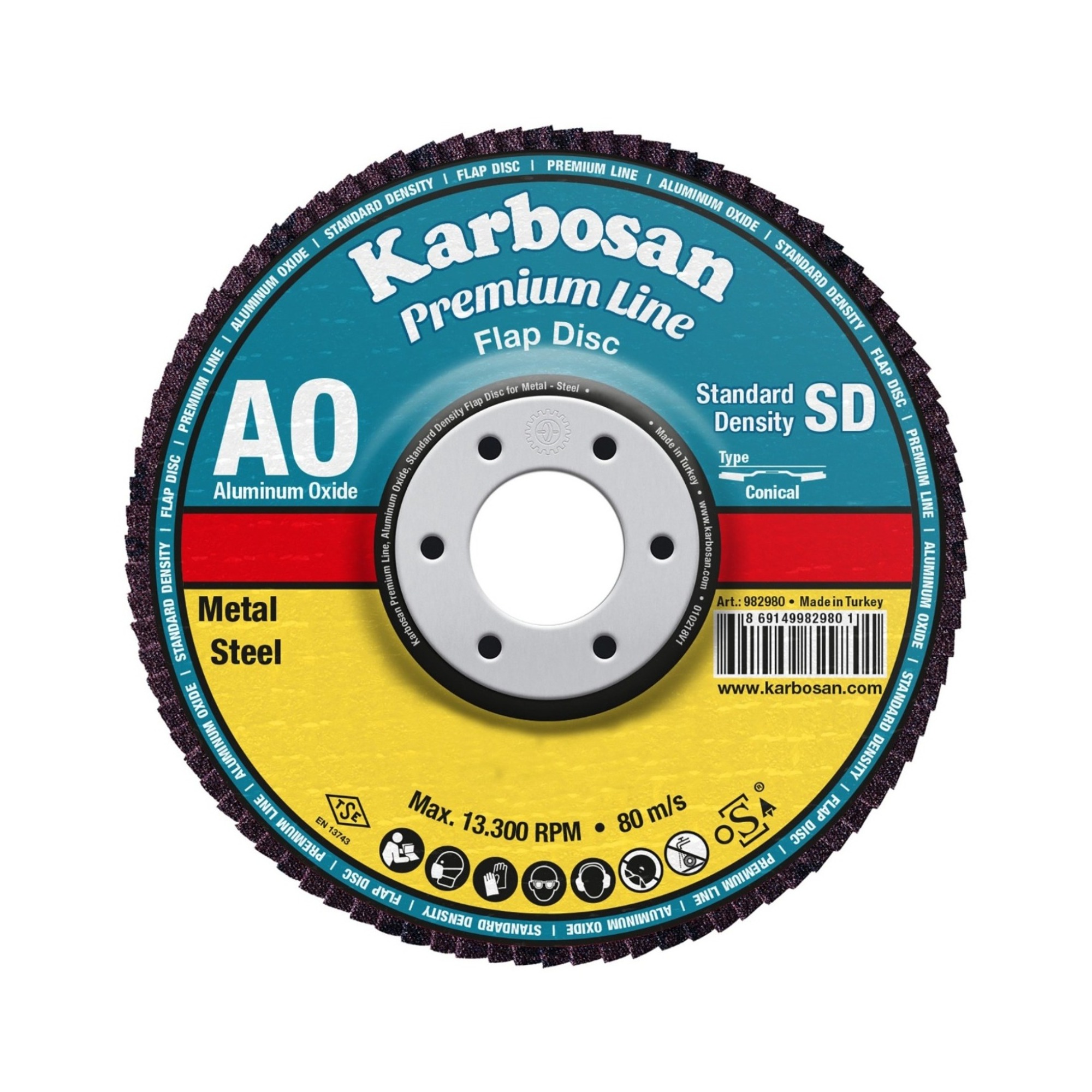 Karbosan Flap Ao Kırmızı 180x22 60 Kum (983220)  - 10'lu Paket