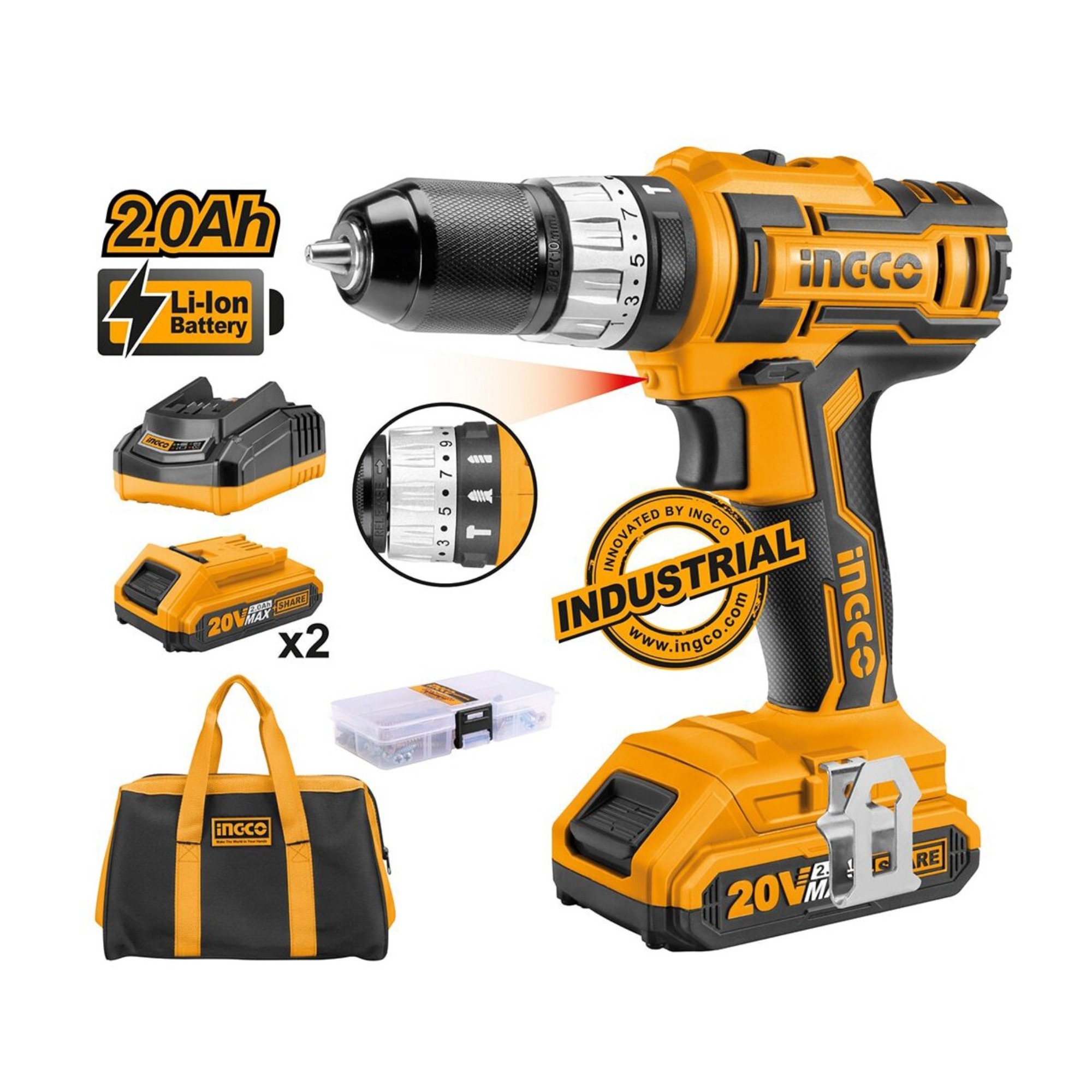 İngco Cıdlı2002 Akülü Vidalama 20v Darbeli