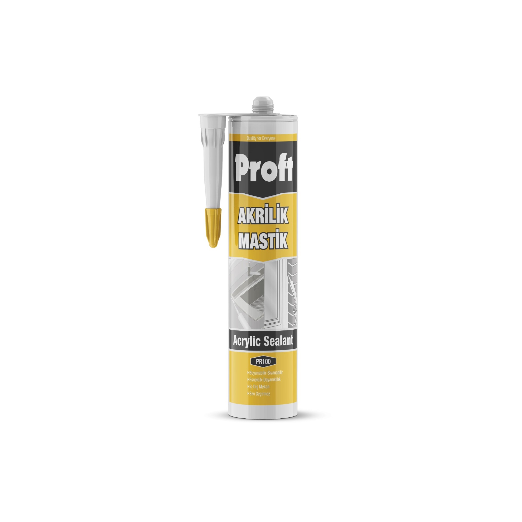 Proft Akrilik Mastik 450 Gr (pr100) Beyaz - 24'lü Paket