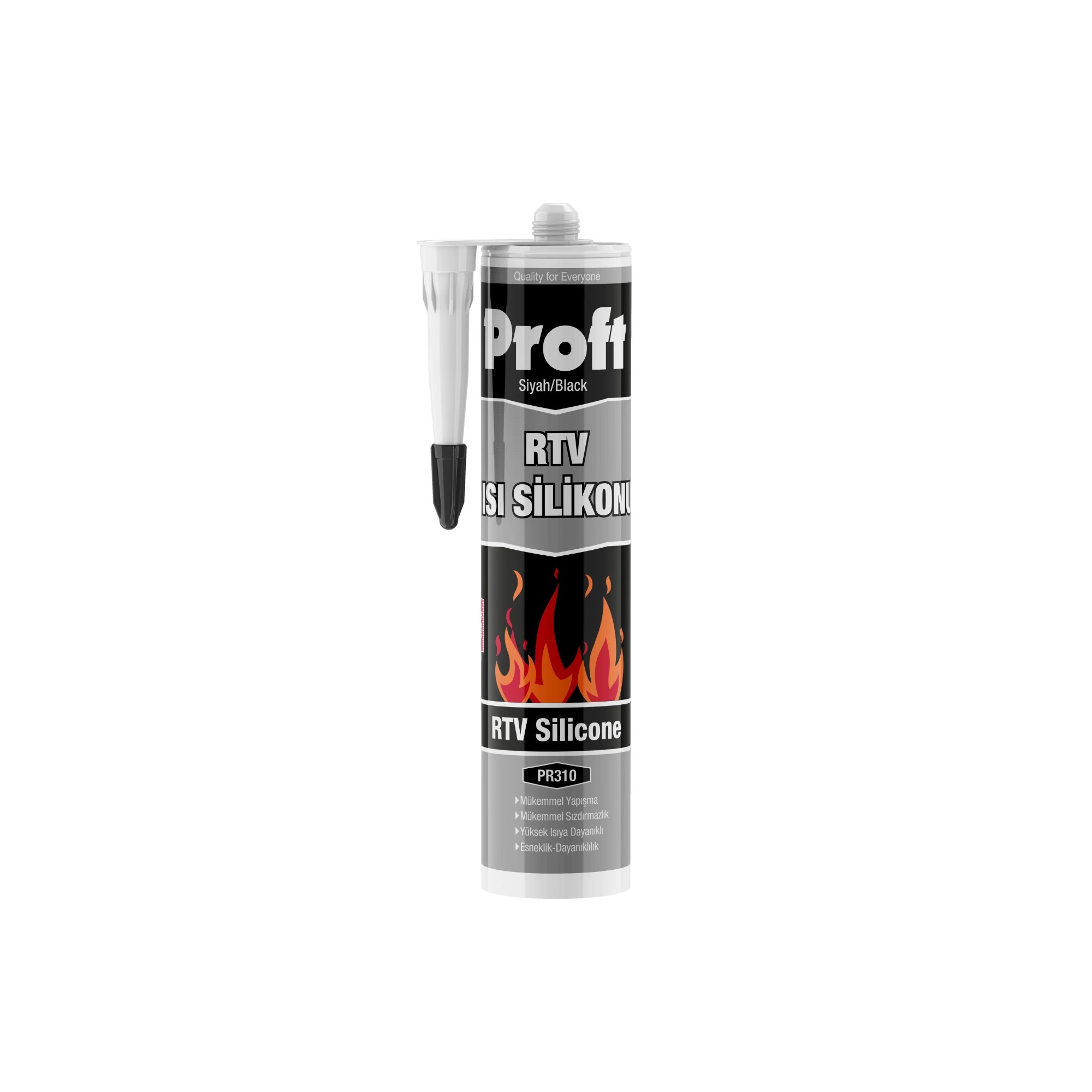 Proft Isı Silikonu Siyah (pr310) 310 Ml - 24'lü Paket