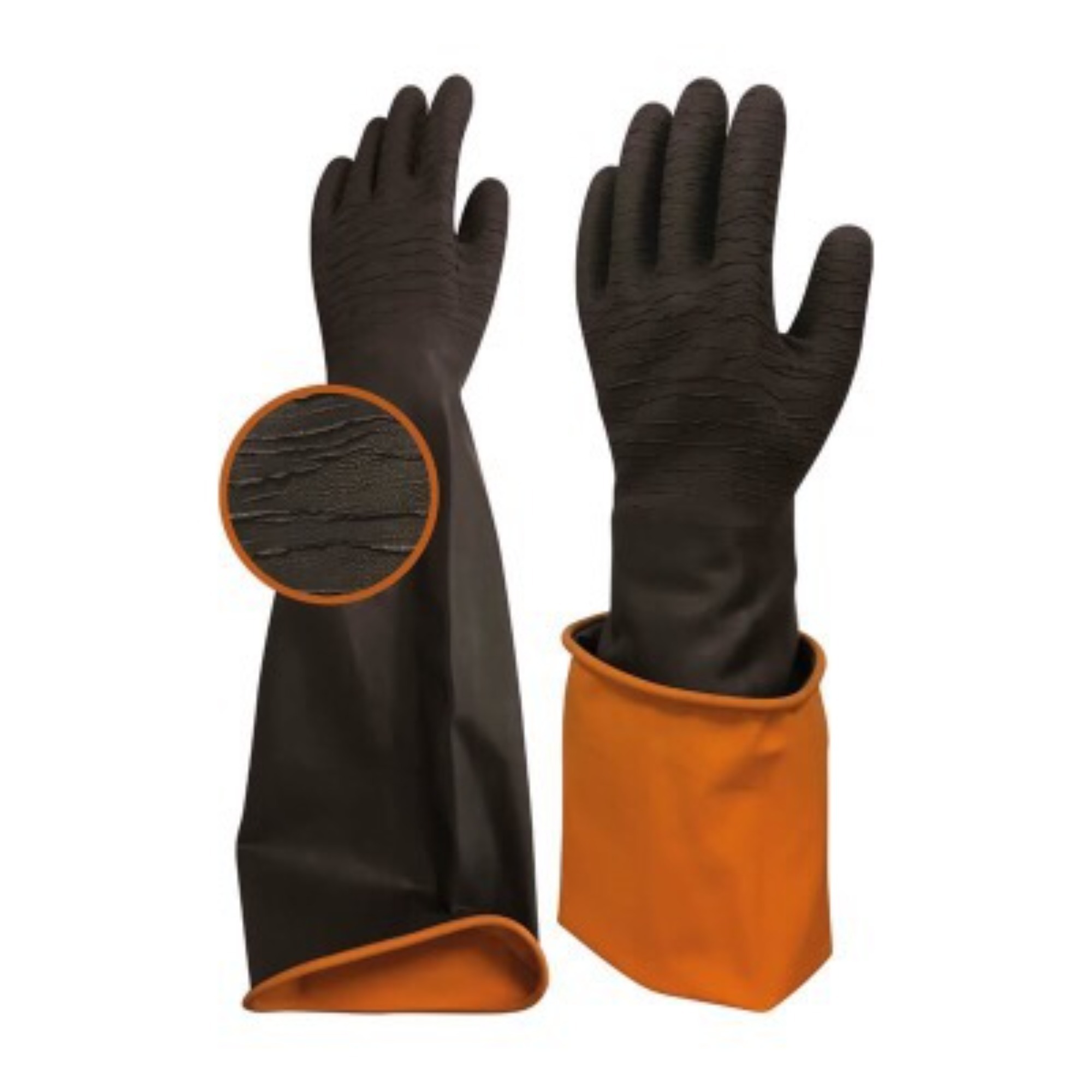 Siyah Asit Eldiveni Tırtıklı 60 Cm - 12'li Paket