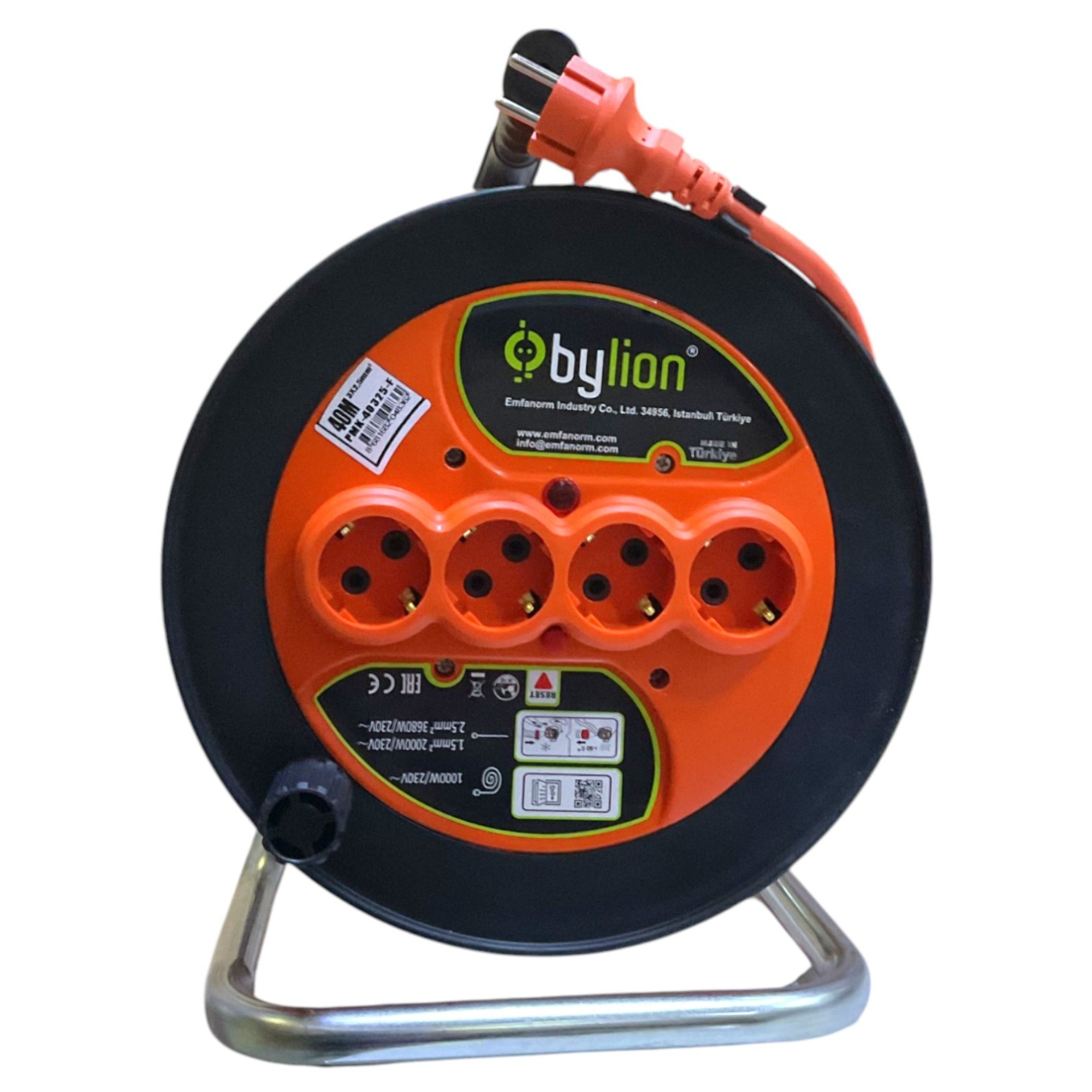 Bylion Seyyar Makara Kablo 3x2.5mm 40 Mt Pmk40325f 