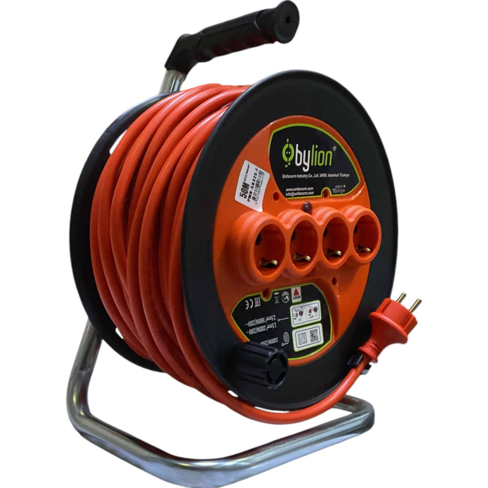 Bylion Seyyar Makara Kablo 3x2.5mm 50 Mt Pmk50325f