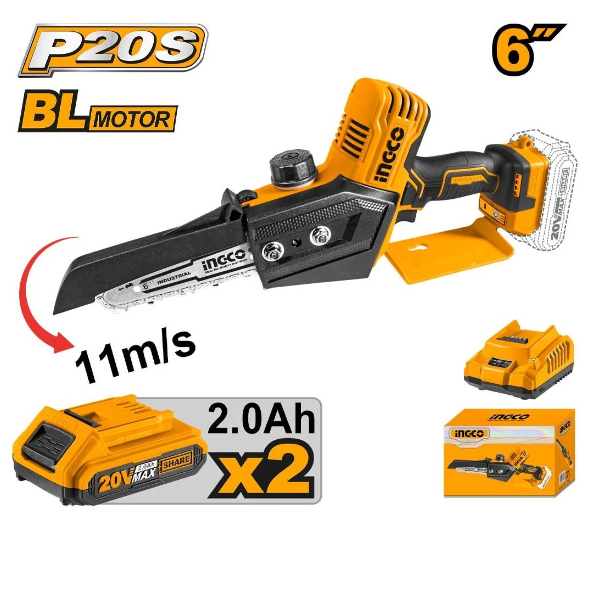 İngco Cgslı20682 Li-ion Akülü Dal Kesme 20v