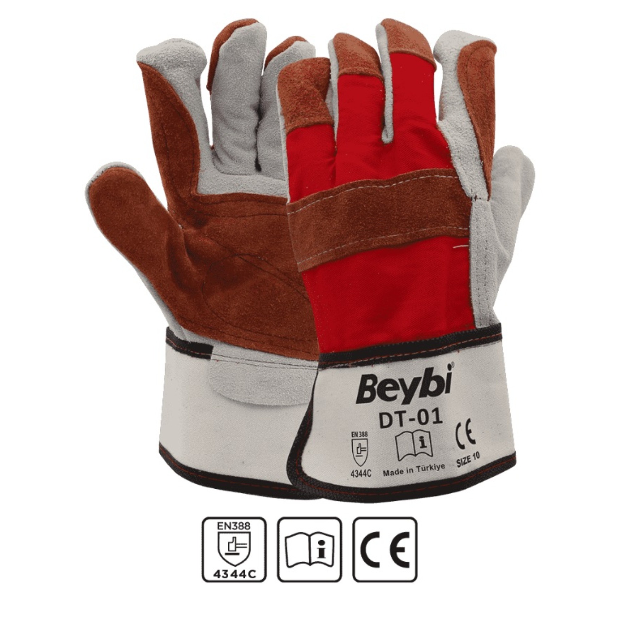 Beybi Dt-01 Deri Takviyeli İş Eldiveni No:10  - 80'lı Paket