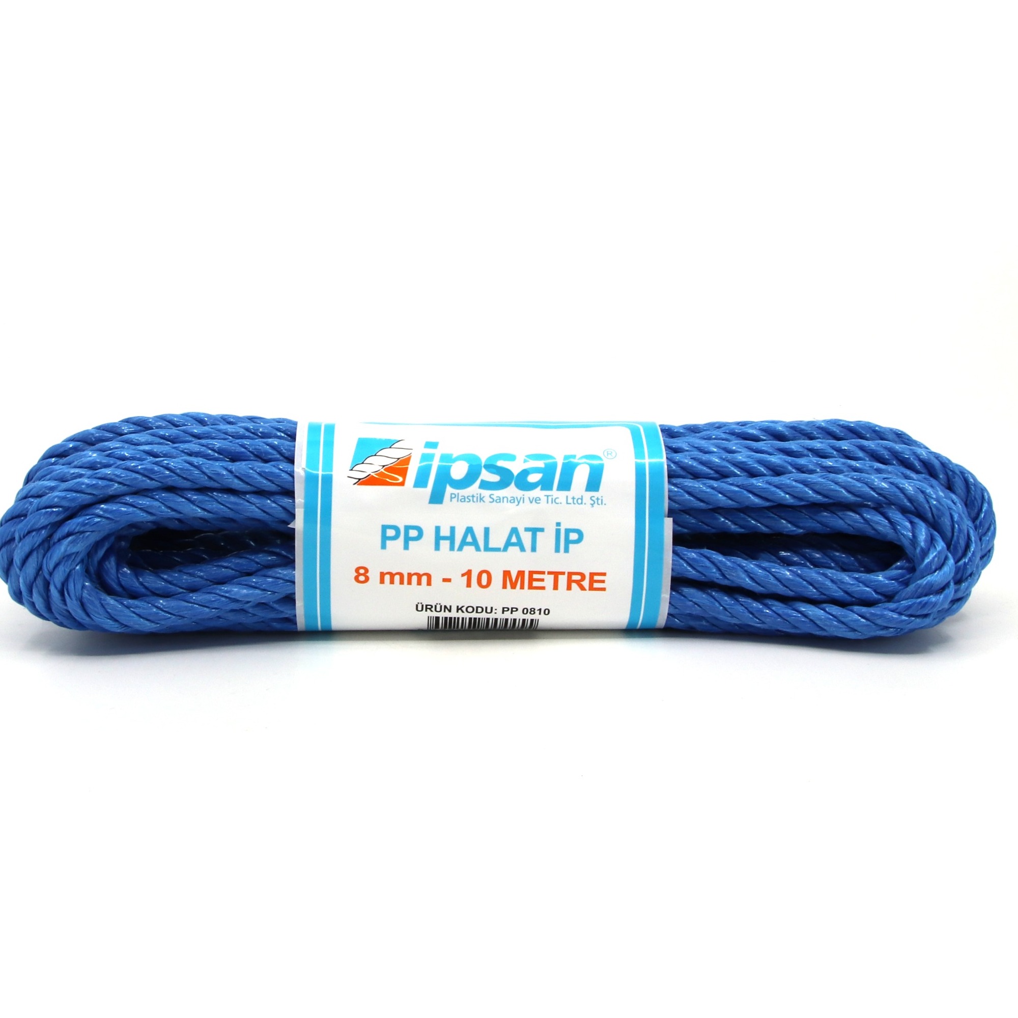 İpsan Pp Halat Beyaz/mavi/yeşil 8 Mm 10 Mt Pp0810 - 24'lü Paket