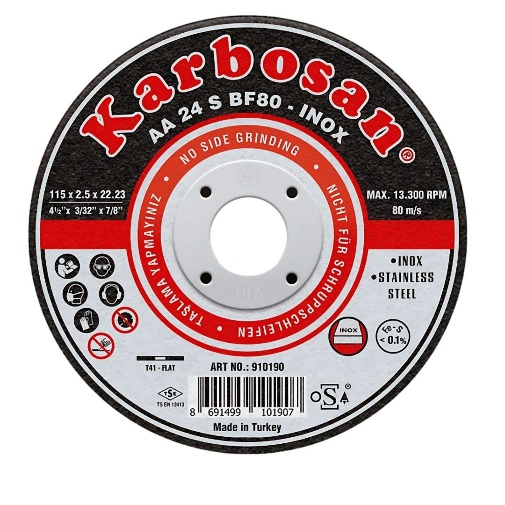 Karbosan İnox Kesici 115x2.5x22 (910190)  - 50'li Paket