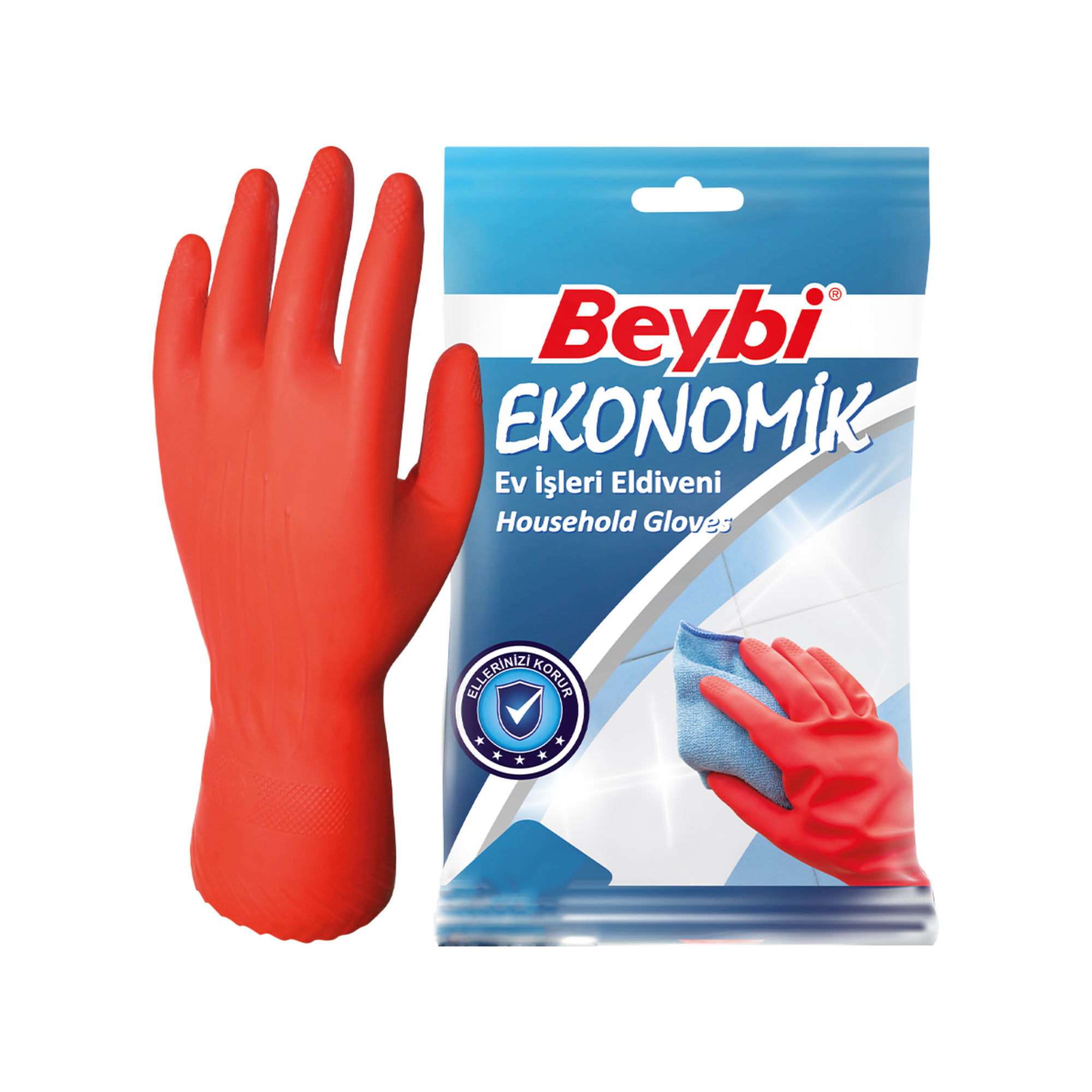 Beybi Eko Lastik Eldiven No: 8-8.5 - 25'li Paket