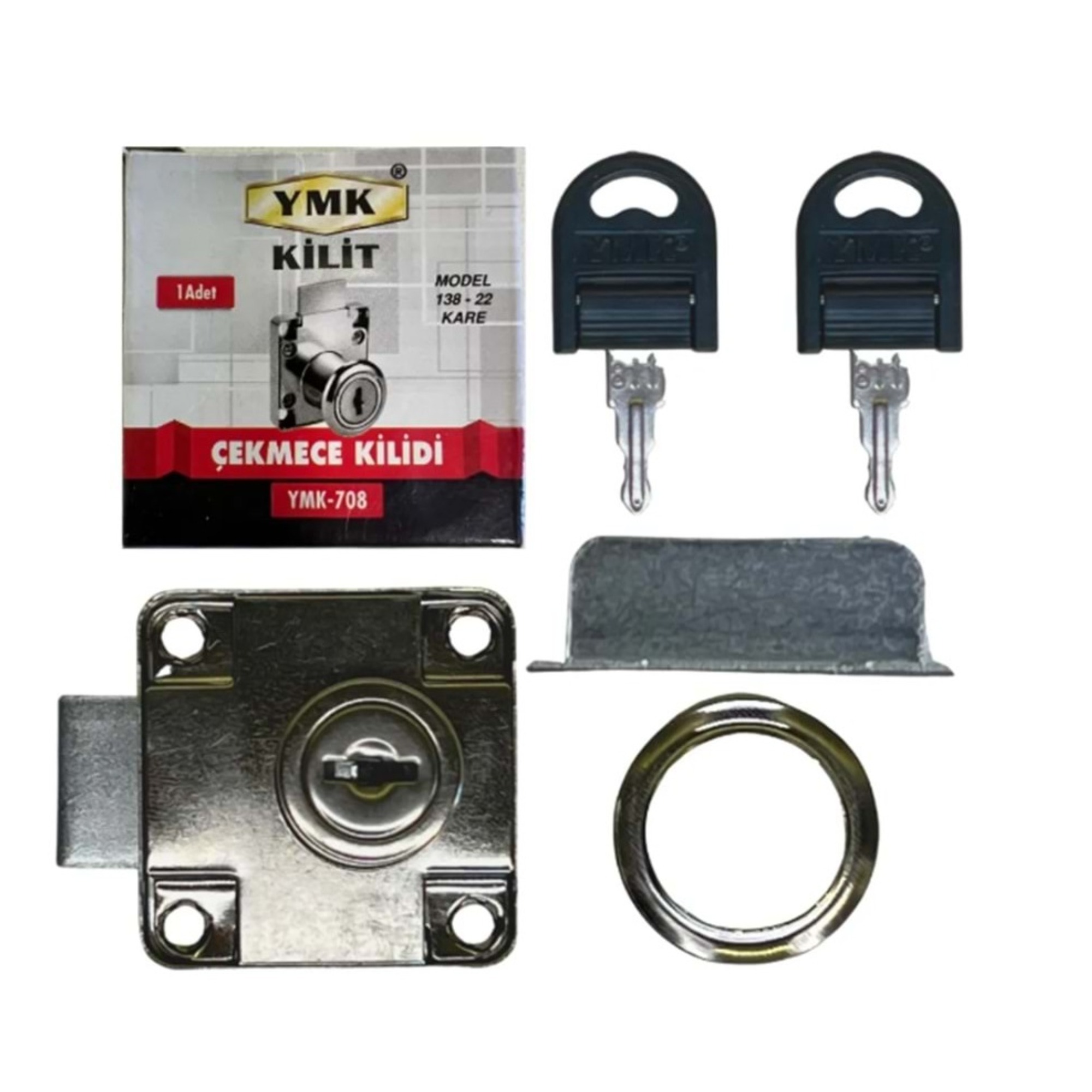 Ymk Kare Çekmece Kilidi 138-22 Ymk-708 - 12'li Paket